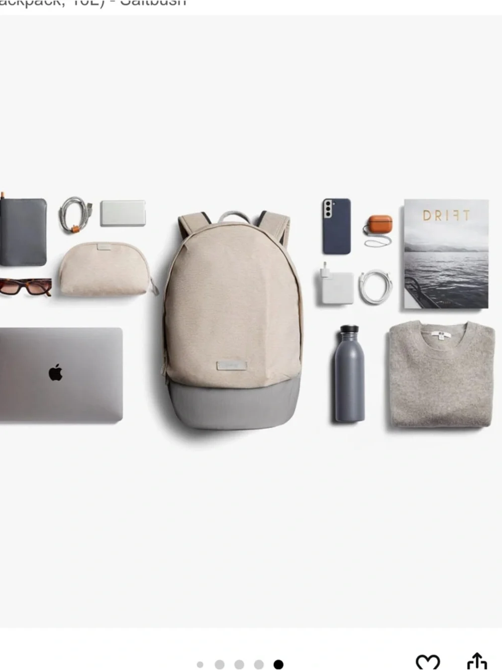 NEW Bellroy Classic Backpack Compact Laptop Bag Laptop Backpack 16L Saltbush